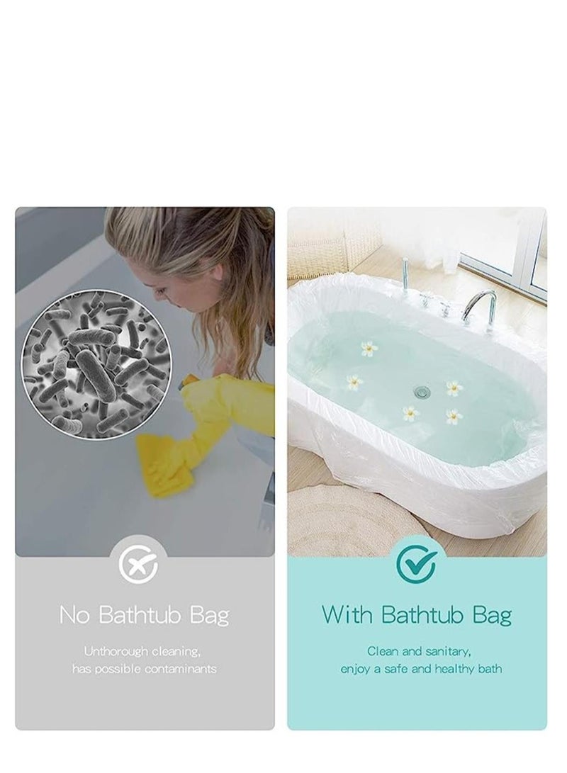 12 packs of disposable bathtub lid lining, large bathtub padded plastic bag for salon, home and hotel bathtubs (102 x 47 inches) - Image 3